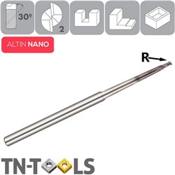 ALTIN NANO 30º Z2 Corner Radius End Mill 1,5º Taper