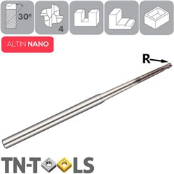 ALTIN NANO 30º Z4 Corner Radius End Mill 1,5º Taper
