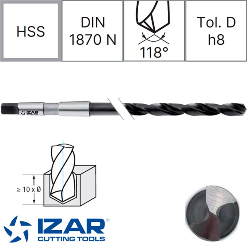 HSS Morse Taper Shank Drill Bit. Extra Long Series