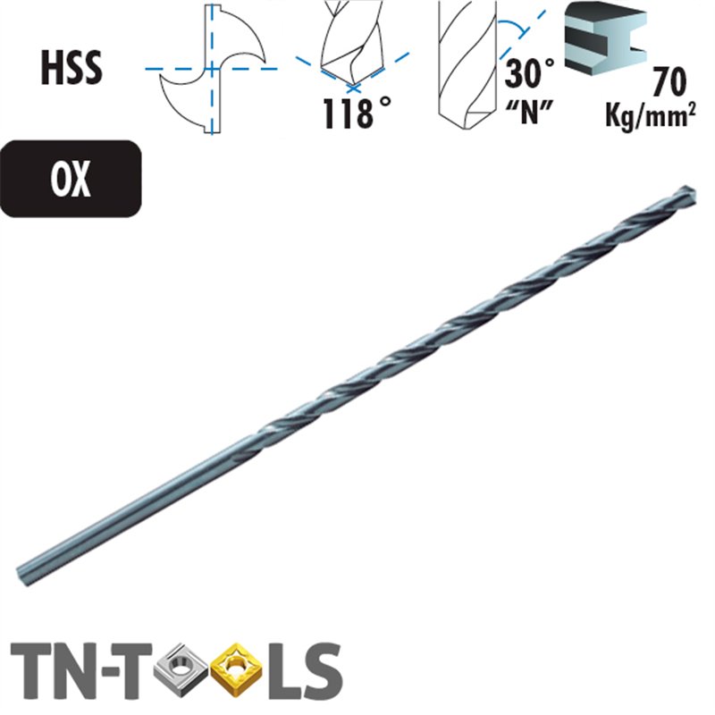 Brocas Helicoidales Mango Cilídrico Serie Extralarga HSS