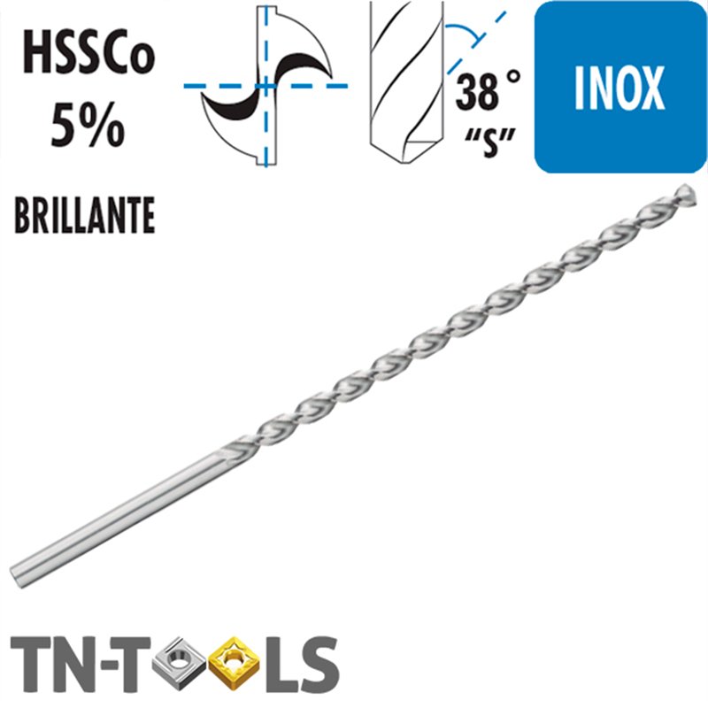Helical Drill Bits Cylindrical Shank Extra Long Series HSSCo 5%