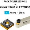 Pack TCLNR2525M12 + CNMG 120408 MLP TT8125B-TT