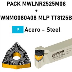 Pack MWLNR2525M08 + WNMG 080408 MLP TT8125B