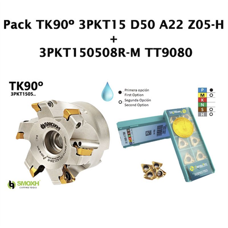 Pack TK90º 3PKT15 D50 A22 Z05-H + 3PKT150508R-M TT9080