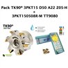 Pack TK90º 3PKT15 D50 A22 Z05-H + 3PKT150508R-M TT9080
