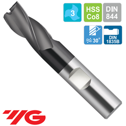 Fresa Acero HSSCo8 3 Corte Recubrimiento TiAlN