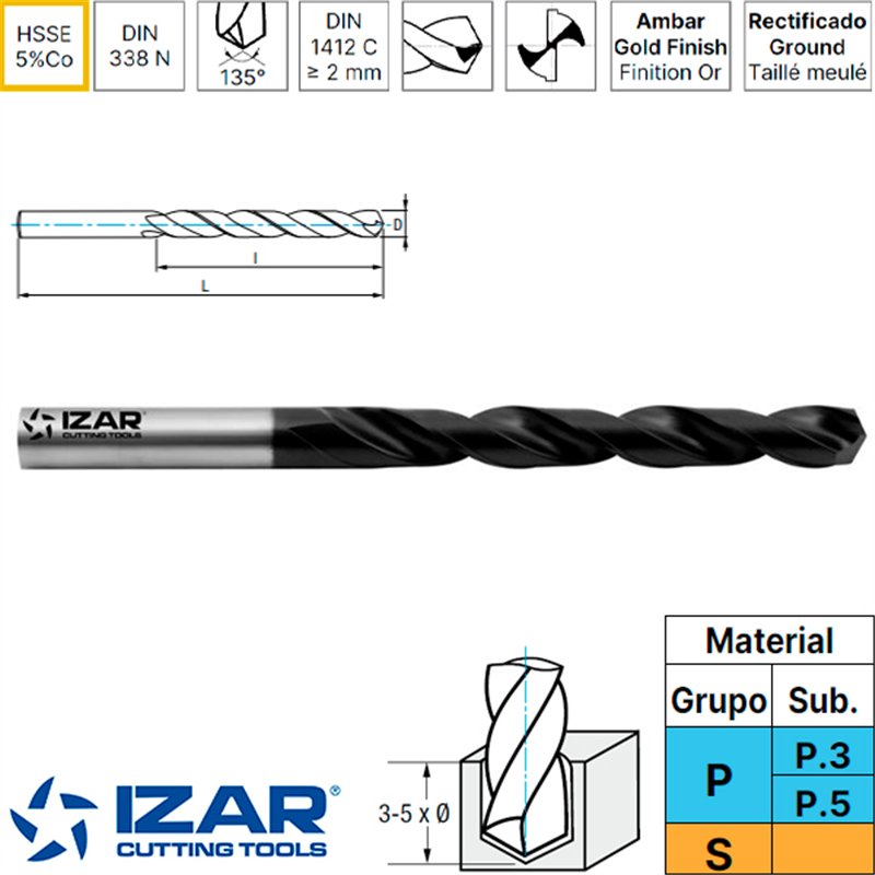 Hard Materials Straight Shank Drill Bit HSSECo 5% Jobber Series