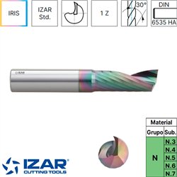 Aluminium/Thermoplastics 1Z Mirror Polished Carbide End Mill IRIS