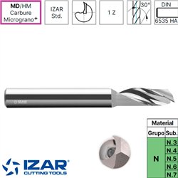 Aluminium/Thermoplastics 1Z Mirror Polished Carbide End Mill MD/HM
