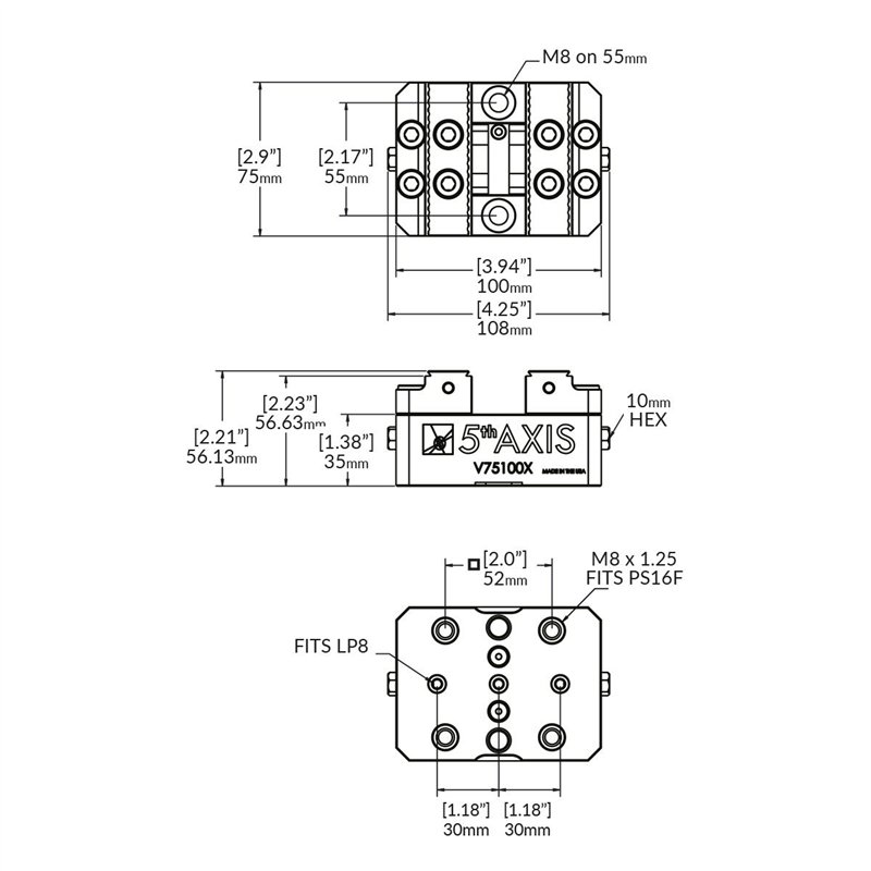 Étaux à serrage concentrique V75100X