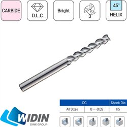 Fresa Metal Duro 3 Cortes Aluminio 45º Sin Recubrir Serie Larga
