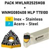 Pack MWLNR2525M08 + WNMG 080408 MLP TT8125B