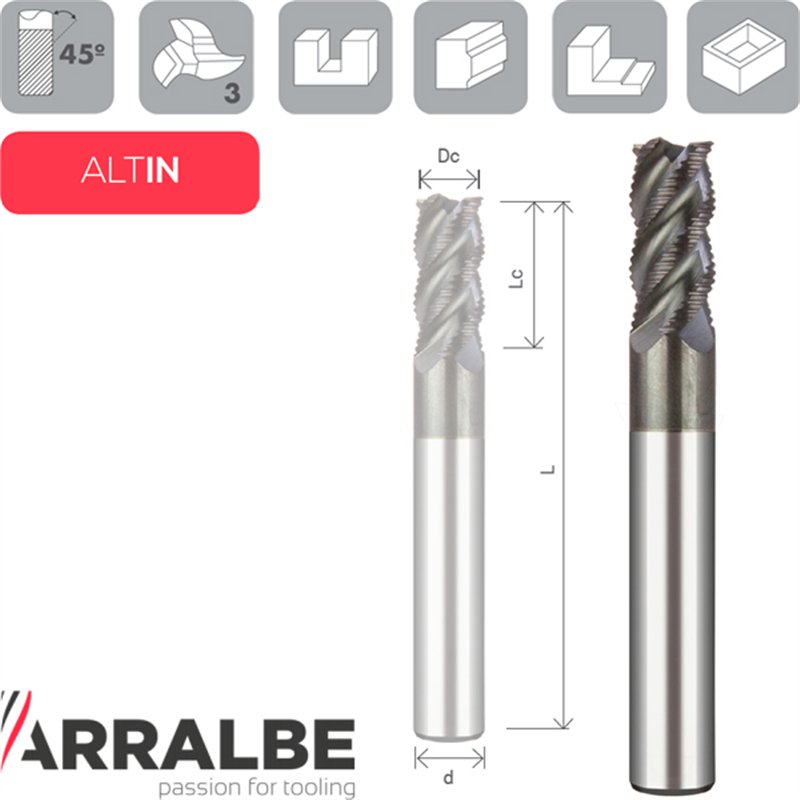 Arralbe Z3 Fresa De Semidesbaste Frente Recto Serie Normal