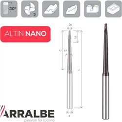 Arralbe Z2 BALL NOSE END MILL 1º