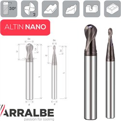 Arralbe Z2 BALL NOSE END MILL HARD CUTTING 70HRC Normal Series