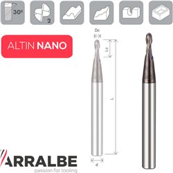 Arralbe Z2 BALL NOSE MICRO END MILL WITHOUT NECK Normal Series