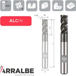 Arralbe Z4 Hyrux Fresa H. Variable 43º-45º Weldom Alto Rendimiento Chaflan En Esquina Multiusos Weldom DIN6535 Premium