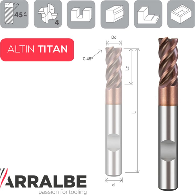 Arralbe Z4 HYRUX TITANIUM UNEQUAL HELIX ANGLES 43-35º WELDOM DIN6535 HIGH PERFORMANCE