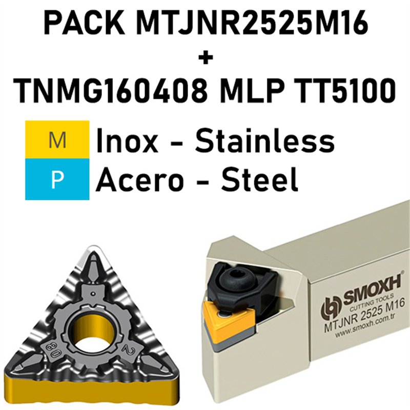 Pack MTJNR2525M16 + TNMG1604 MLP TT5100
