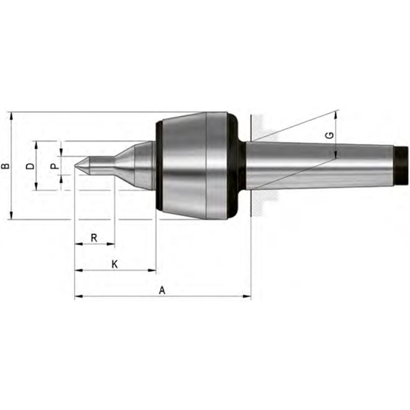 HVLN Pro profilé, point central allongé, carrosserie trempée et mise à la terre - angle de pointe de 60°