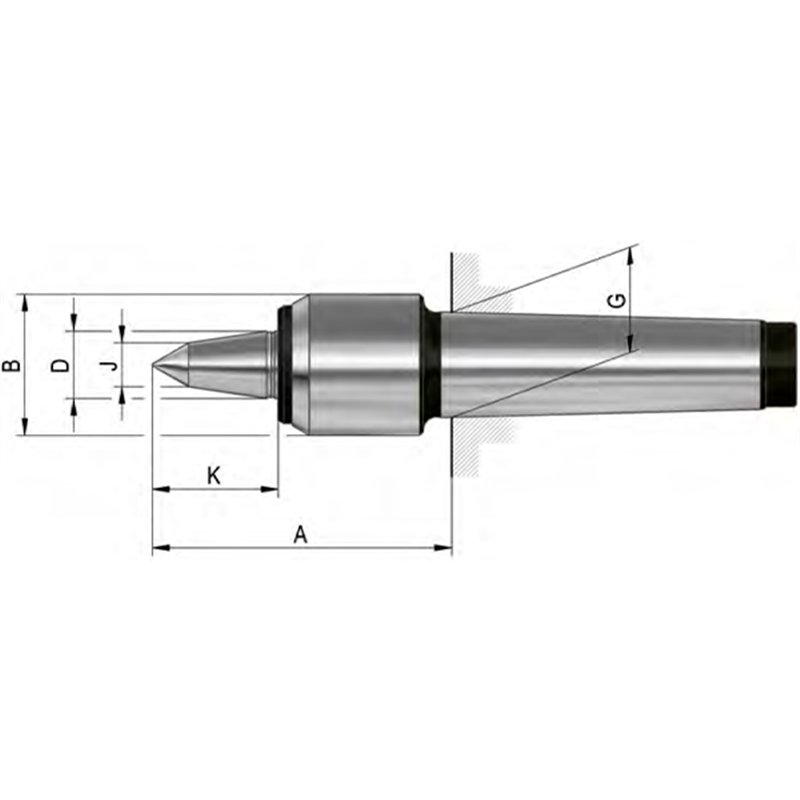 HVL Slim Point central étendu, avec un petit diamètre de carter et un point central allongé, corps durci et meulé - angle de poi