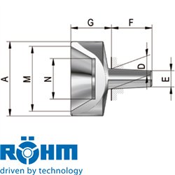 Interchangeable inserts A for centerless workpieces 60°