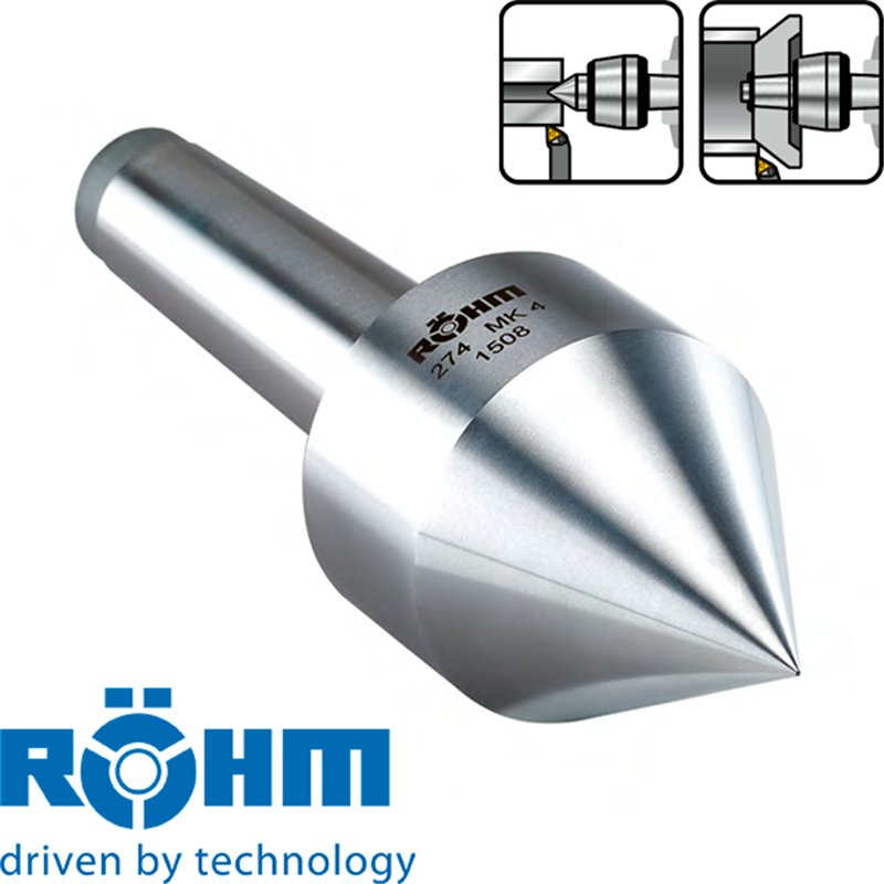 Revolving centering taper, cone truncated, 75°