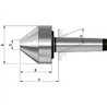 Revolving centering taper, cone truncated, 75°