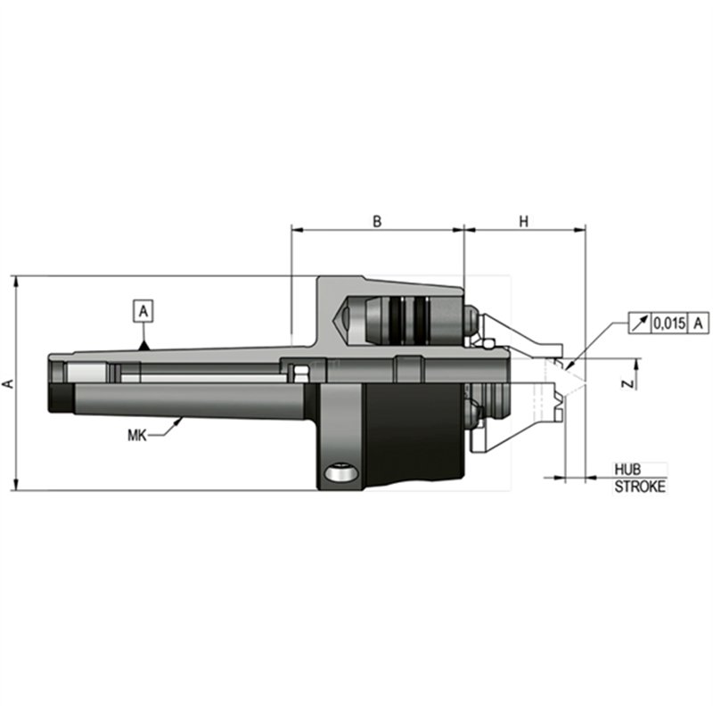Basic body with morse taper basic body without driving disc and center, hydraulic