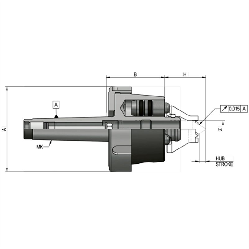 Basic body with morse taper, with draw-off nut basic body without driving disc and centre, hydraulic