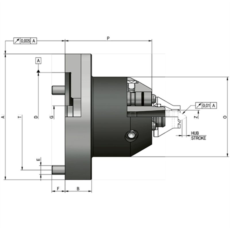 Basic body (without centre, without draw-off nut), mechanical