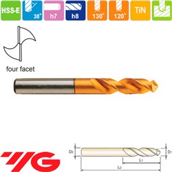 YG-1 Extra-Courte Forets HPD-SUS HSS-E pour INOX, série extra-courte